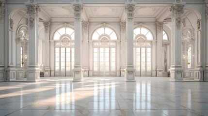 Fototapeta na wymiar 3D rendering of the interior of the royal palace of Versailles