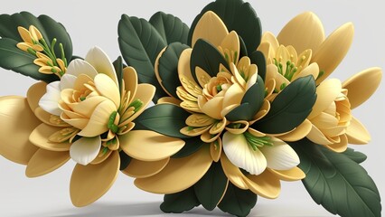 Obraz premium Colorful flowers floral Clipart, high quality resolution, beautiful flowers white background, AI generated images, jpg illustration