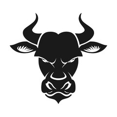 Bull head mascot silhouette