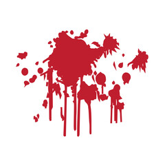 splash icon. red paint splashes. painting drops in isolated on white background in vector design in illustration.