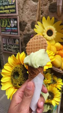 Traditional Italian Gelato During Summer Trip to Cinque Terre