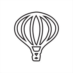 hot air balloon vector icon. white and black hot air balloon isolated on white background in illustration on vector design.