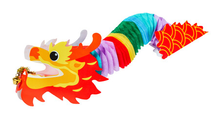 Dragon Chinese calendar on paper isolated on white or transparent background.