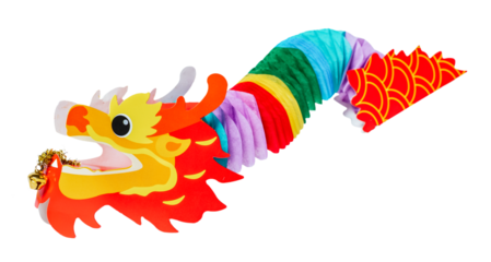 Dragon Chinese calendar on paper isolated on white or transparent background.