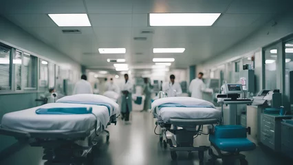 Fotobehang Blurry doctor in the emergency room. © Siriporn