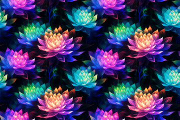 Ethereal Lotus Blossoms - Seamless Repeatable Background