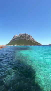 view of tavolara kingdom in sardegna italy from gommoni