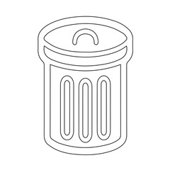 trash can icon, vector and illustration 