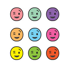 set of smiles icon in a isolated vector design illustration on a white background