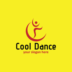 dancing logo design vector