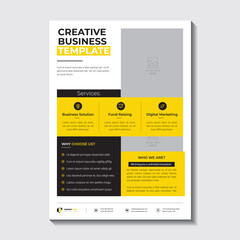 Corporate Business Flyer poster pamphlet brochure cover design layout background, two colors scheme, vector template in A4 size - Vector