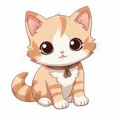 Cute kitten hand drawing isolated vector illustration picture AI generated art