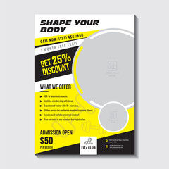 Fitness Gym Flyer Template, fitness body building, and gym flyer A4 size template