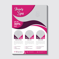 Beauty Flyer and Spa Flyer Template. Editable Poster and brochure Cover for Beauty Spa Business