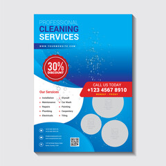 Cleaning Service flyer template. Cleaning service promotional poster flyer template. Cleaning service flyer example.