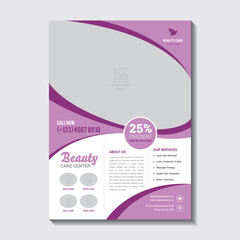 Beauty Flyer and Spa Flyer Template. Editable Poster and brochure Cover for Beauty Spa Business