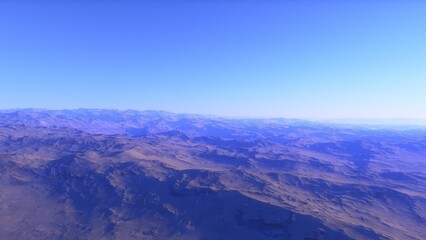 landscape on planet Mars, scenic desert scene on the red planet
