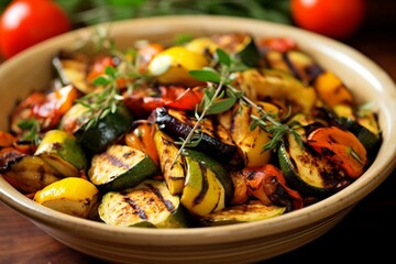 Grilled vegetable medley. Generative AI