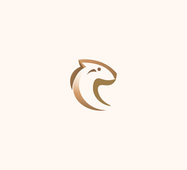 Flat minimal animal logo design