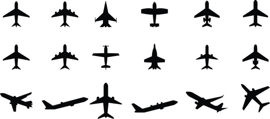 Set airplane icon. Aircrafts flat style - stock vector .plane line icon on white background