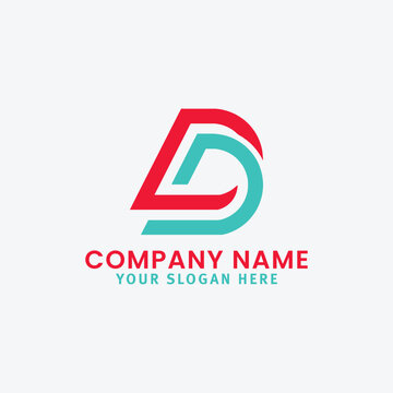 letters dd text logo design vector