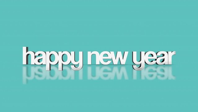 Experience holiday dynamism with rolling Happy New Year text on blue gradient. Modern business promotions and seasonal events, motion abstract background marries festive cheer with modern style