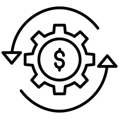 Outline Dollar setting icon