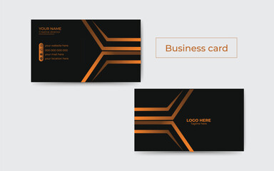 Golden black premium wavy business card template.
