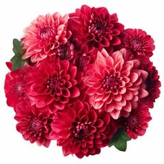 Isolated round wreath red flowers background picture AI generated art