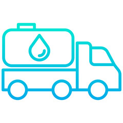 Outline gradient Oil Truck icon