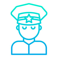 Outline gradient Police man icon