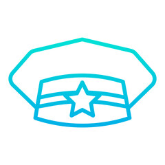 Outline gradient Police hat icon