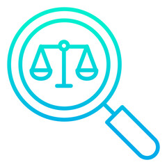 Outline gradient Search law icon