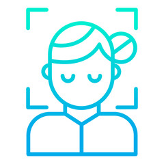 Obraz premium Outline gradient Woman Face Scan icon