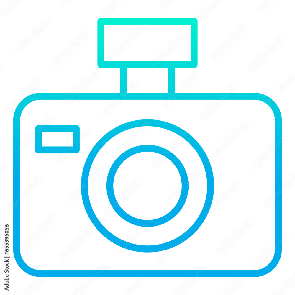 Sticker Outline gradient Camera icon