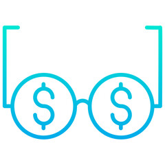 Outline gradient Dollar Glasses icon