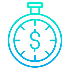 Outline gradient Dollar Timer icon