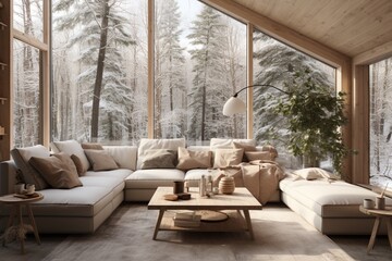 Obraz premium interior design Nordic style home Scandinavian 