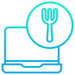 Outline gradient Laptop Food icon