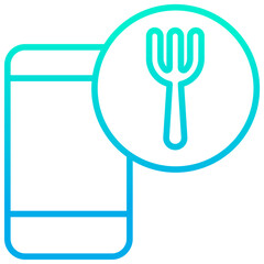 Outline gradient Mobile Food icon