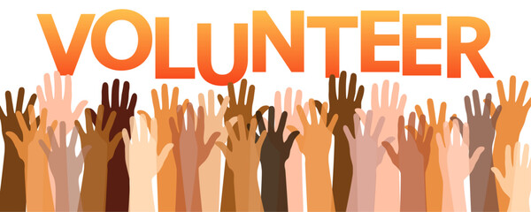 International Volunteer Day greeting banner. IVD awareness concept. 