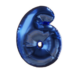 Number 6 -shaped balloons PNG