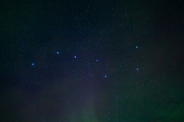 Big dipper, plough, ursa major star constellation