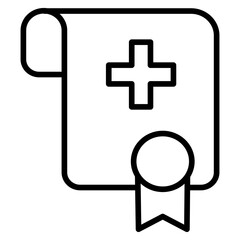 Outline Medicine Certificate icon