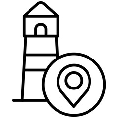 Outline Light house Location icon