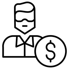 Outline Business Man Profit icon