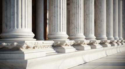 Marble pillars building detail.