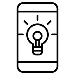 Outline Mobile bulb Marketing icon