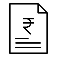 Outline Rupees Document icon