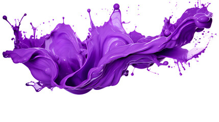 Purple Paint Splash Isolated on Transparent Background - obrazy, fototapety, plakaty
